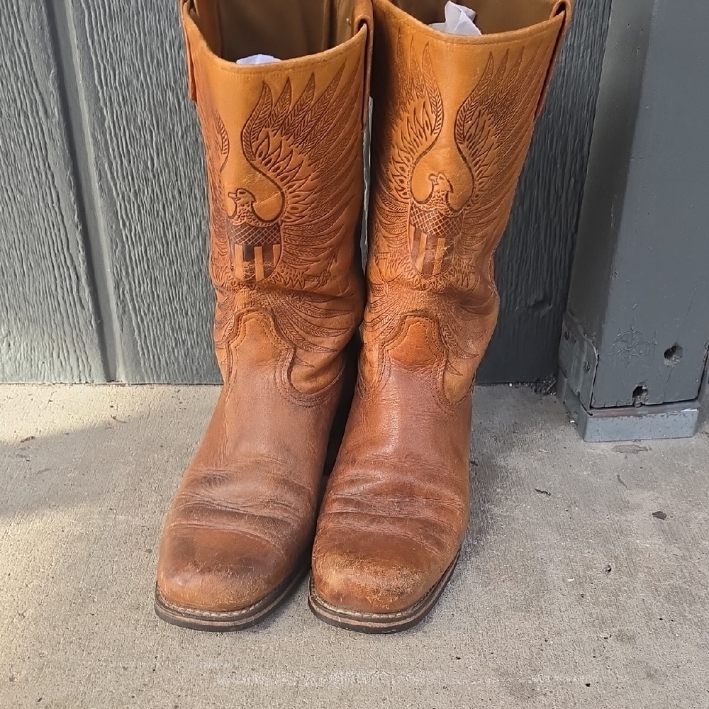 Men's Brown Leather Boots - Picture 3 of 8